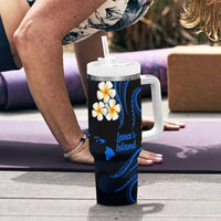 Hawaii Lanai Islands Pacific Plumeria Tumbler With Handle Blue Polynesian Tattoo LT9 - Polynesian Pride