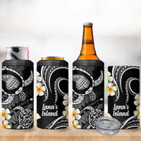 Hawaii Lanai Islands Pacific Plumeria 4 in 1 Can Cooler Tumbler White Polynesian Tattoo LT9 - Polynesian Pride