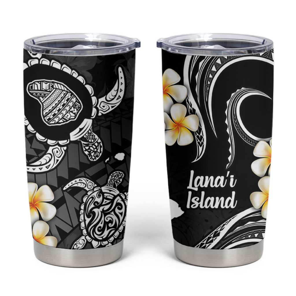 Hawaii Lanai Islands Pacific Plumeria Tumbler Cup White Polynesian Tattoo LT9 White - Polynesian Pride