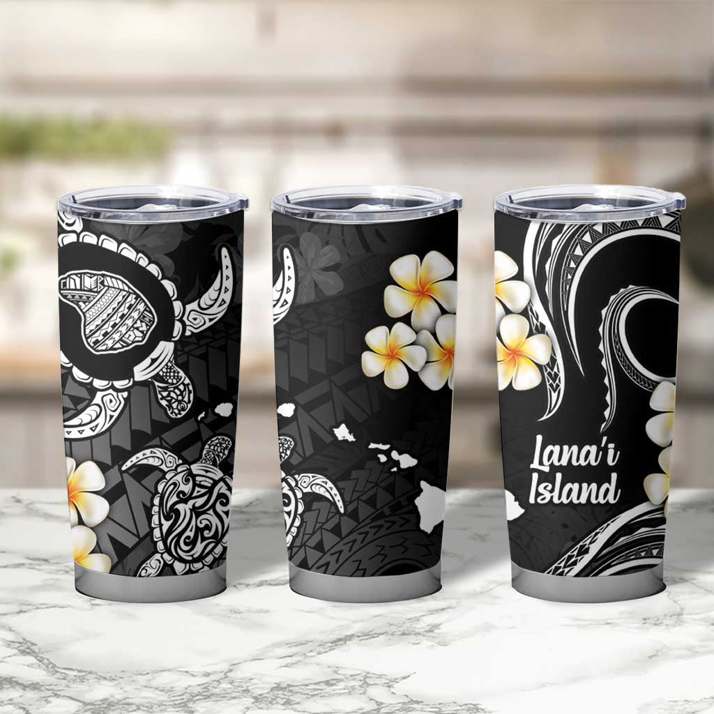 Hawaii Lanai Islands Pacific Plumeria Tumbler Cup White Polynesian Tattoo LT9 - Polynesian Pride