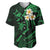 Hawaii Baseball Jersey Kauai Islands Polynesian Sunset Plumeria Green Vibe LT9 Green - Polynesian Pride