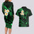 Hawaii Couples Long Sleeve Bodycon Dress and Hawaiian Shirt Kauai Islands Polynesian Sunset Plumeria Green Vibe LT9 - Polynesian Pride