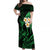 Hawaii Off Shoulder Maxi Dress Kauai Islands Polynesian Sunset Plumeria Green Vibe LT9 Women Green - Polynesian Pride