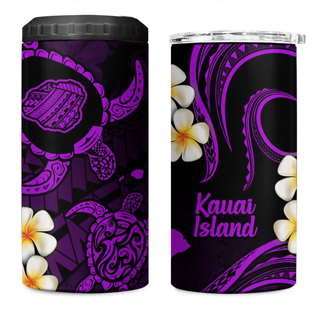 Hawaii Kauai Islands Pacific Plumeria 4 in 1 Can Cooler Tumbler Purple Polynesian Tattoo LT9 One Size: 16 oz Purple - Polynesian Pride