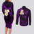 Polynesian Hawaii Couples Long Sleeve Bodycon Dress and Long Sleeve Button Shirts Kauai Islands with Pacific Plumeria Purple Vibe LT9 - Polynesian Pride