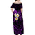 Polynesian Hawaii Off Shoulder Maxi Dress Kauai Islands with Pacific Plumeria Purple Vibe LT9 - Polynesian Pride