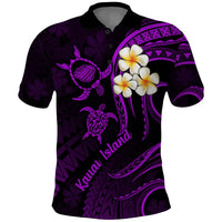 Polynesian Hawaii Polo Shirt Kauai Islands with Pacific Plumeria Purple Vibe LT9 Purple - Polynesian Pride