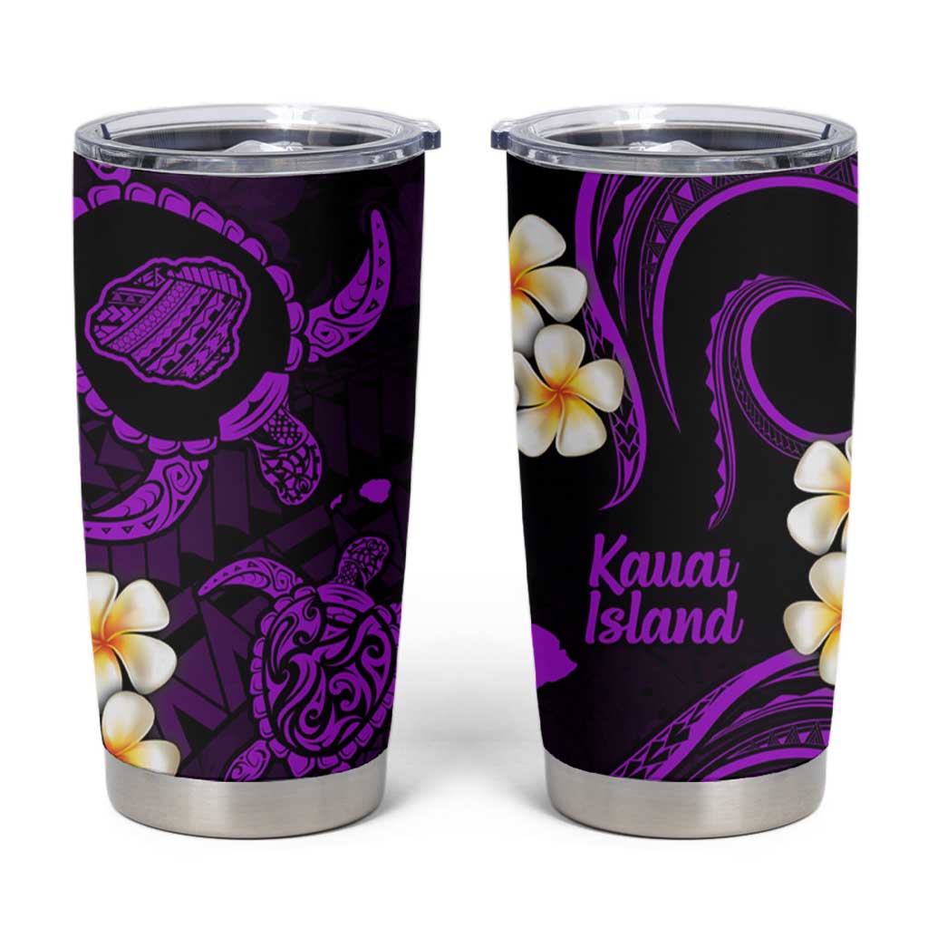 Hawaii Kauai Islands Pacific Plumeria Tumbler Cup Purple Polynesian Tattoo LT9 Purple - Polynesian Pride