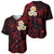 Polynesian Hawaii Baseball Jersey Kauai Islands with Pacific Plumeria Red Vibe LT9 - Polynesian Pride