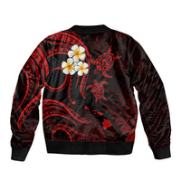 Polynesian Hawaii Bomber Jacket Kauai Islands with Pacific Plumeria Red Vibe LT9 - Polynesian Pride
