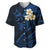 Hawaii Baseball Jersey Kahoolawe Islands Polynesian Sunset Plumeria LT9 Blue - Polynesian Pride