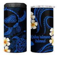 Hawaii Kahoolawe Islands Pacific Plumeria 4 in 1 Can Cooler Tumbler Blue Polynesian Tattoo LT9 One Size: 16 oz Blue - Polynesian Pride