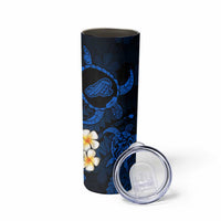 Hawaii Kahoolawe Islands Pacific Plumeria Skinny Tumbler Blue Polynesian Tattoo LT9 - Polynesian Pride