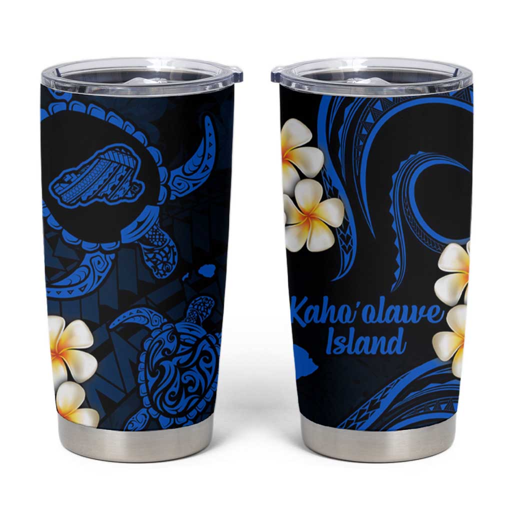 Hawaii Kahoolawe Islands Pacific Plumeria Tumbler Cup Blue Polynesian Tattoo LT9 Blue - Polynesian Pride