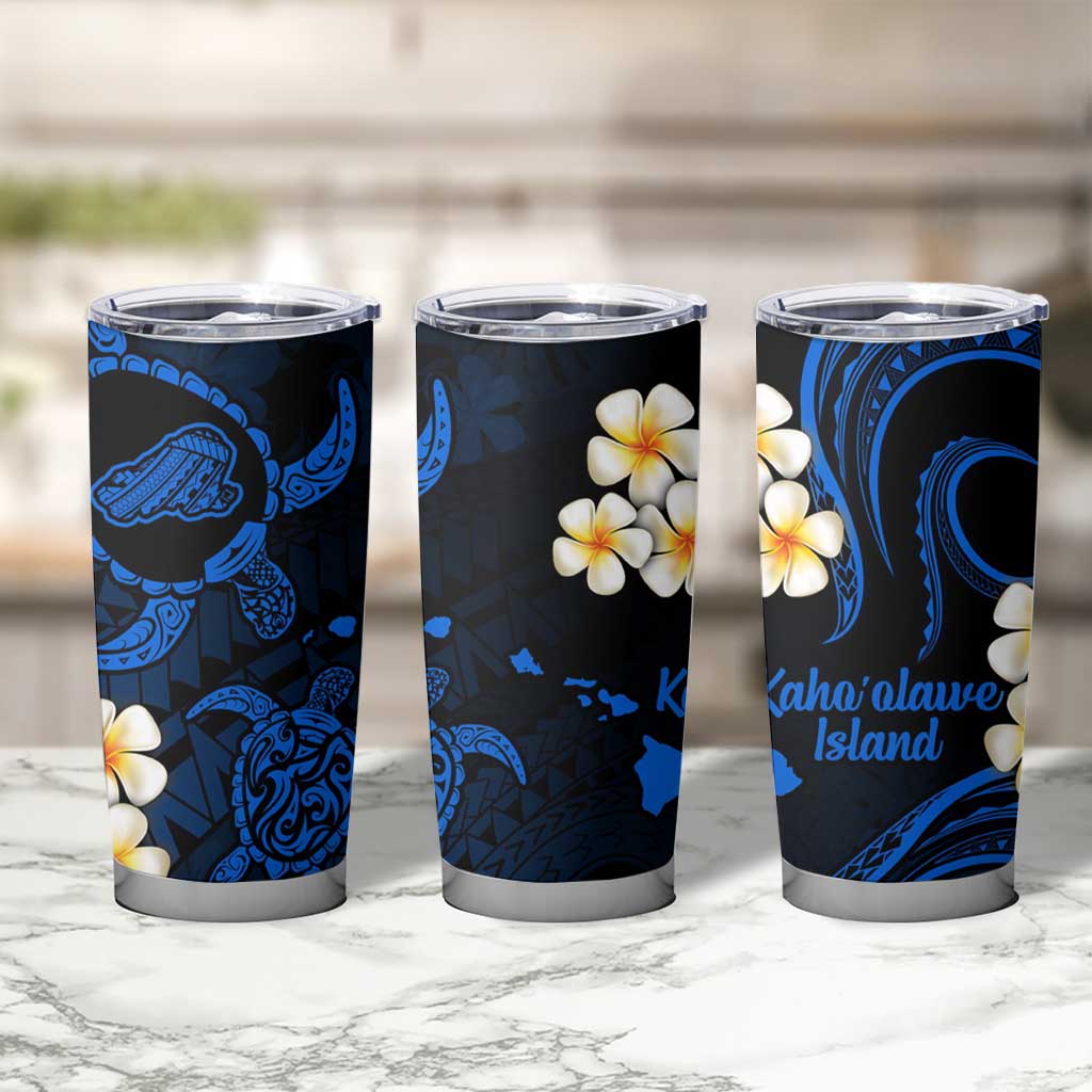 Hawaii Kahoolawe Islands Pacific Plumeria Tumbler Cup Blue Polynesian Tattoo LT9 - Polynesian Pride