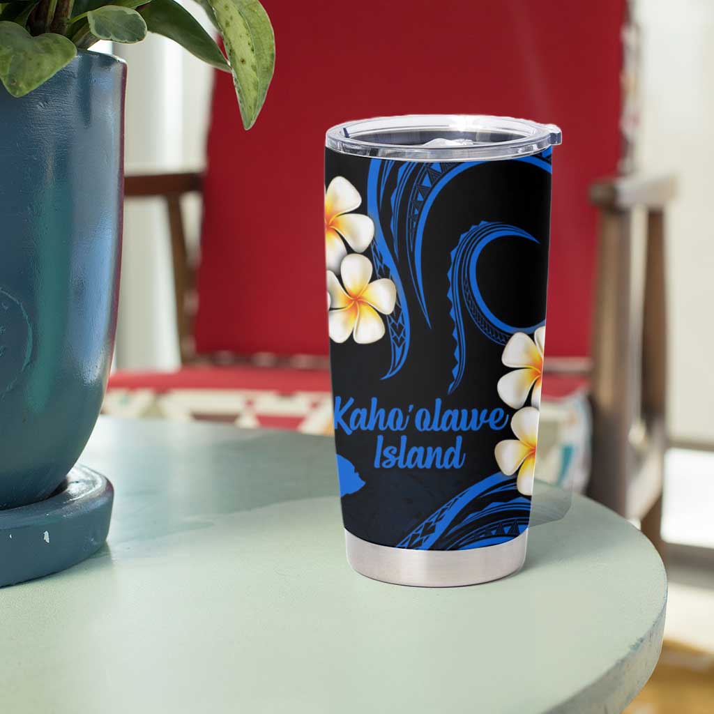 Hawaii Kahoolawe Islands Pacific Plumeria Tumbler Cup Blue Polynesian Tattoo LT9 - Polynesian Pride