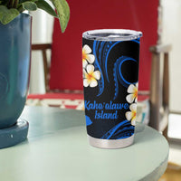 Hawaii Kahoolawe Islands Pacific Plumeria Tumbler Cup Blue Polynesian Tattoo LT9 - Polynesian Pride