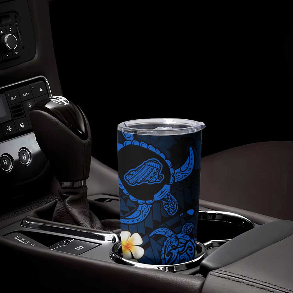 Hawaii Kahoolawe Islands Pacific Plumeria Tumbler Cup Blue Polynesian Tattoo LT9 - Polynesian Pride