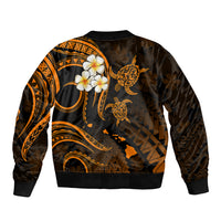 Hawaii Bomber Jacket Kahoolawe Islands Polynesian Sunset Plumeria Gold Vibe LT9 - Polynesian Pride