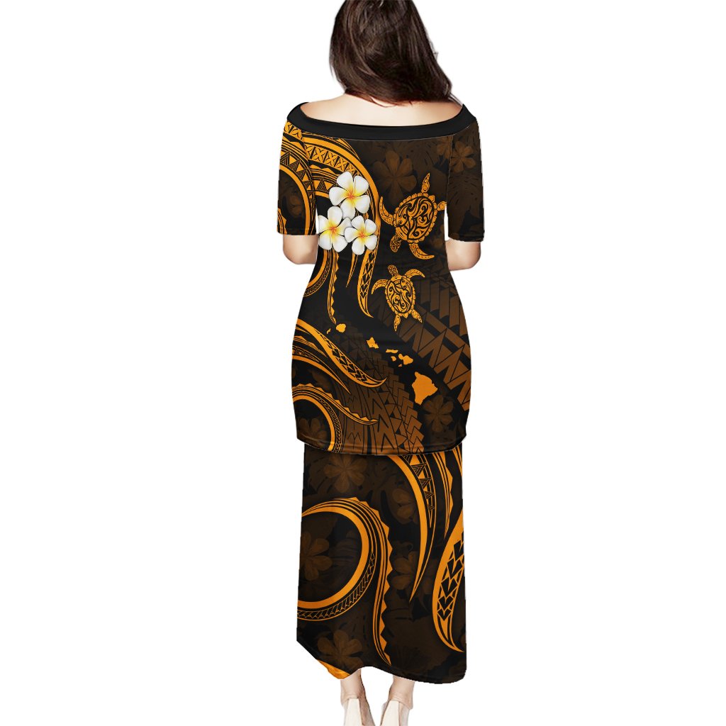 Hawaii Puletasi Kahoolawe Islands Polynesian Sunset Plumeria Gold Vibe LT9 - Polynesian Pride