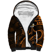 Hawaii Sherpa Hoodie Kahoolawe Islands Polynesian Sunset Plumeria Gold Vibe LT9 Unisex Gold - Polynesian Pride
