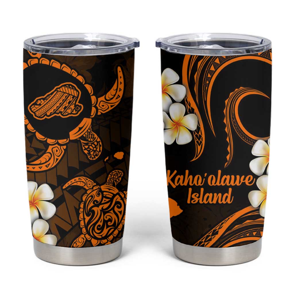 Hawaii Kahoolawe Islands Pacific Plumeria Tumbler Cup Gold Polynesian Tattoo LT9 Gold - Polynesian Pride
