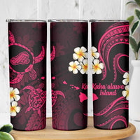 Hawaii Kahoolawe Islands Pacific Plumeria Skinny Tumbler Pink Polynesian Tattoo LT9 - Polynesian Pride