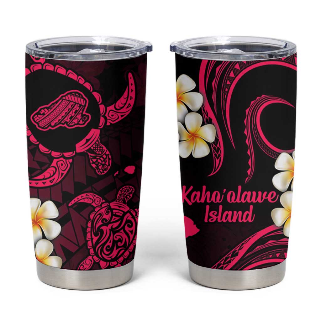 Hawaii Kahoolawe Islands Pacific Plumeria Tumbler Cup Pink Polynesian Tattoo LT9 Pink - Polynesian Pride