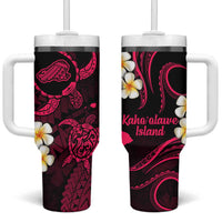 Hawaii Kahoolawe Islands Pacific Plumeria Tumbler With Handle Pink Polynesian Tattoo LT9 One Size: 40 oz Pink - Polynesian Pride