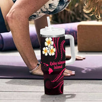 Hawaii Kahoolawe Islands Pacific Plumeria Tumbler With Handle Pink Polynesian Tattoo LT9 - Polynesian Pride