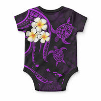 Polynesian Hawaii Kahoolawe Islands Baby Onesie with Pacific Plumeria Purple Vibe LT9 - Polynesian Pride