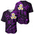 Polynesian Hawaii Baseball Jersey Kahoolawe Islands with Pacific Plumeria Purple Vibe LT9 - Polynesian Pride