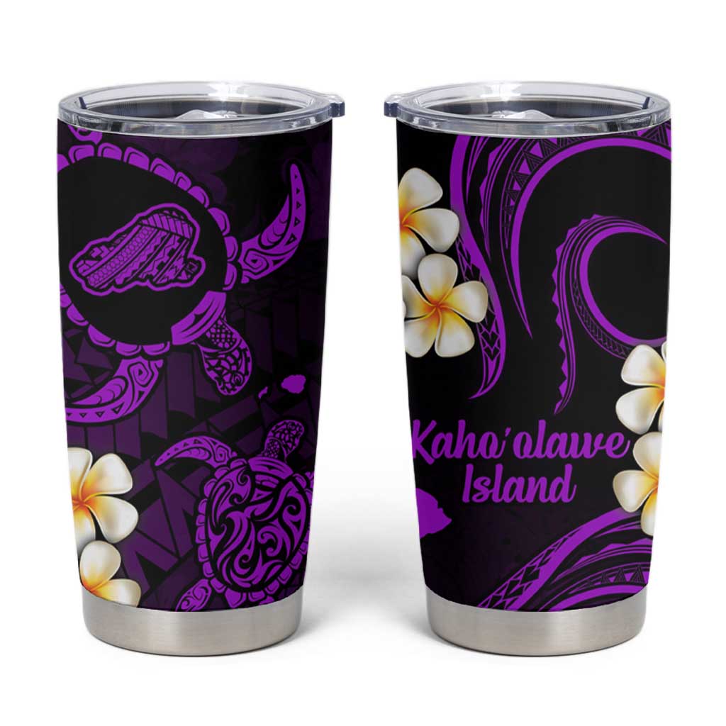 Hawaii Kahoolawe Islands Pacific Plumeria Tumbler Cup Purple Polynesian Tattoo LT9 Purple - Polynesian Pride