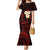 Polynesian Hawaii Mermaid Dress Kahoolawe Islands with Pacific Plumeria Red Vibe LT9 Women Red - Polynesian Pride