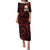 Polynesian Hawaii Puletasi Kahoolawe Islands with Pacific Plumeria Red Vibe LT9 Long Dress Red - Polynesian Pride