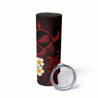 Hawaii Kahoolawe Islands Pacific Plumeria Skinny Tumbler Red Polynesian Tattoo LT9 - Polynesian Pride