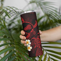 Hawaii Kahoolawe Islands Pacific Plumeria Skinny Tumbler Red Polynesian Tattoo LT9 - Polynesian Pride