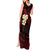 Polynesian Hawaii Tank Maxi Dress Kahoolawe Islands with Pacific Plumeria Red Vibe LT9 - Polynesian Pride