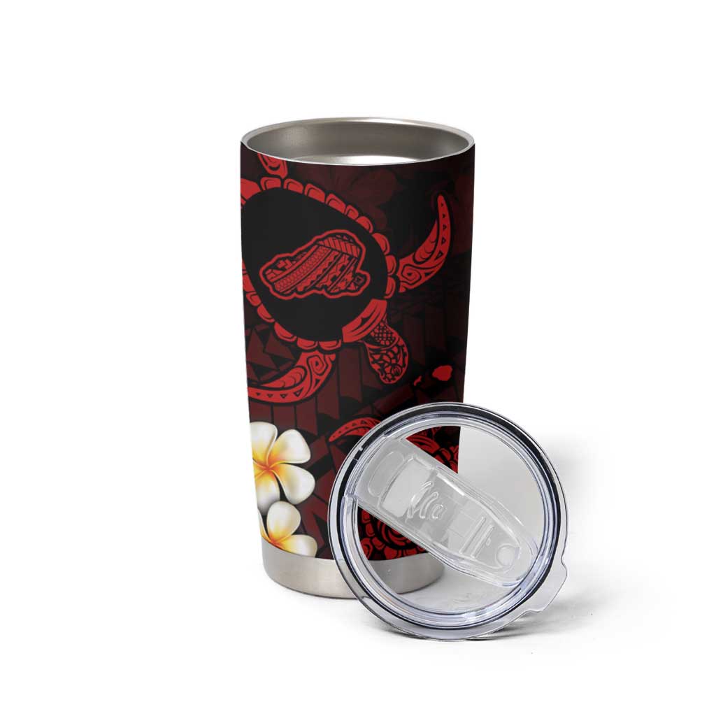 Hawaii Kahoolawe Islands Pacific Plumeria Tumbler Cup Red Polynesian Tattoo LT9 - Polynesian Pride