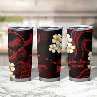 Hawaii Kahoolawe Islands Pacific Plumeria Tumbler Cup Red Polynesian Tattoo LT9 - Polynesian Pride