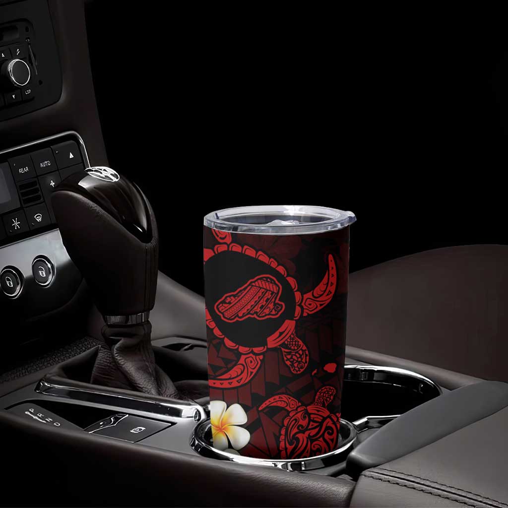 Hawaii Kahoolawe Islands Pacific Plumeria Tumbler Cup Red Polynesian Tattoo LT9 - Polynesian Pride