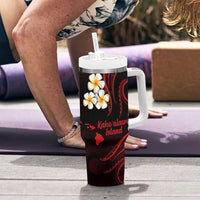 Hawaii Kahoolawe Islands Pacific Plumeria Tumbler With Handle Red Polynesian Tattoo LT9 - Polynesian Pride