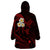 Polynesian Hawaii Wearable Blanket Hoodie Kahoolawe Islands with Pacific Plumeria Red Vibe LT9 - Polynesian Pride