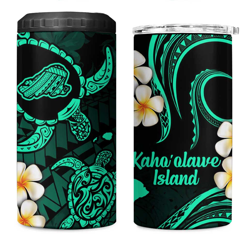 Hawaii Kahoolawe Islands Pacific Plumeria 4 in 1 Can Cooler Tumbler Turquoise Polynesian Tattoo LT9 One Size: 16 oz Turquoise - Polynesian Pride