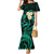 Polynesian Hawaii Mermaid Dress Kahoolawe Islands with Pacific Plumeria Turquoise Vibe LT9 Women Turquoise - Polynesian Pride