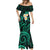 Polynesian Hawaii Mermaid Dress Kahoolawe Islands with Pacific Plumeria Turquoise Vibe LT9 - Polynesian Pride