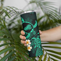 Hawaii Kahoolawe Islands Pacific Plumeria Skinny Tumbler Turquoise Polynesian Tattoo LT9 - Polynesian Pride