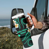 Hawaii Kahoolawe Islands Pacific Plumeria Tumbler With Handle Turquoise Polynesian Tattoo LT9 - Polynesian Pride