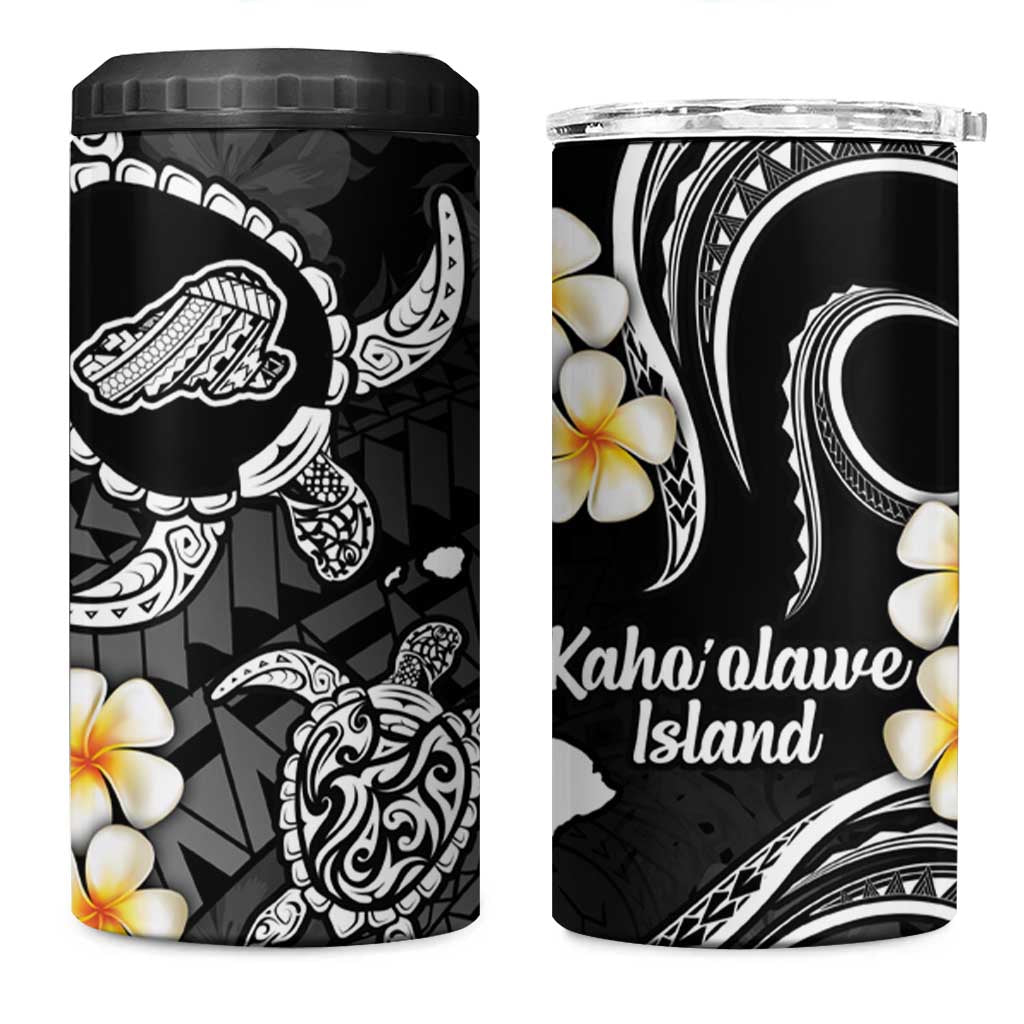 Hawaii Kahoolawe Islands Pacific Plumeria 4 in 1 Can Cooler Tumbler White Polynesian Tattoo LT9 One Size: 16 oz White - Polynesian Pride