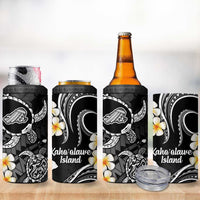 Hawaii Kahoolawe Islands Pacific Plumeria 4 in 1 Can Cooler Tumbler White Polynesian Tattoo LT9 - Polynesian Pride